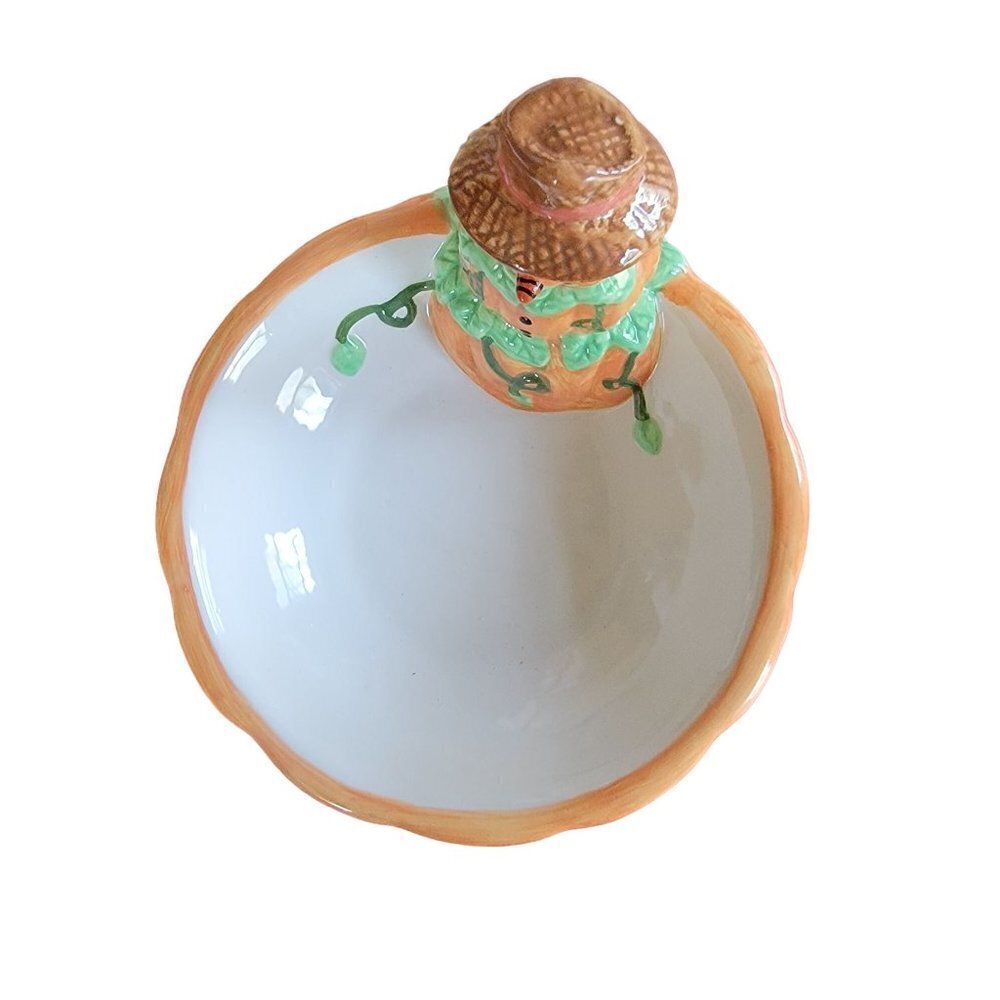 Bewitching Boo-tique Vintage Candy Bowl Pumpkins Scarecrow 6" NWB - Picture 5 of 8
